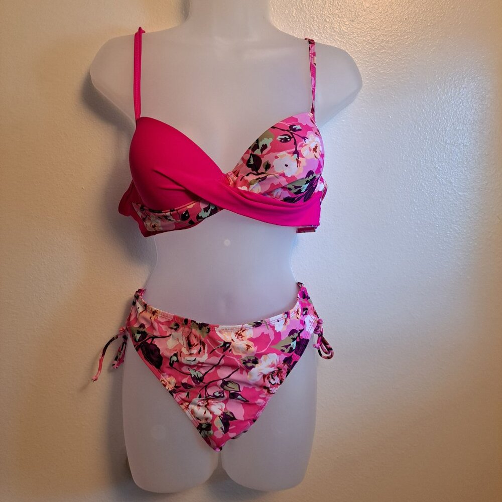 New In Bag Summer Trend Women's Fashion 2-Piece Cross Bikini Set Swimsuit - Picture 15 of 15